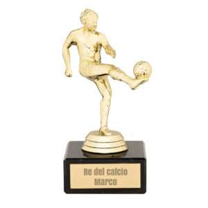 Idea regalo Statuina Re del calcio personalizzabile con incisione