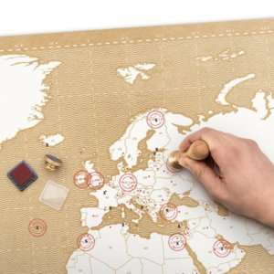 Regalo Mappa del mondo con timbro